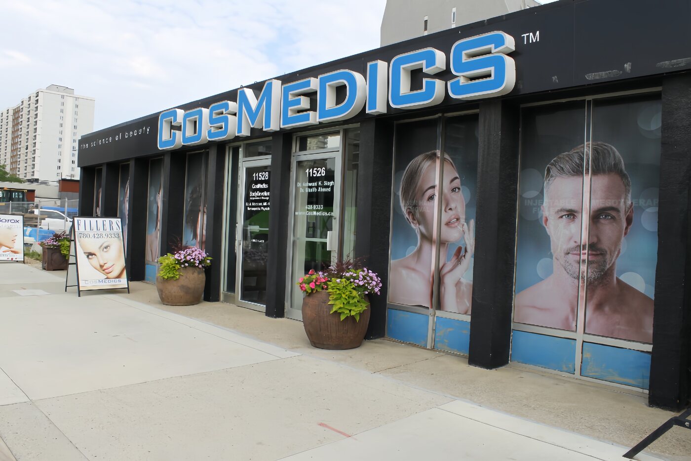 CosMedics Edmonton clinic building on Jasper Avenue